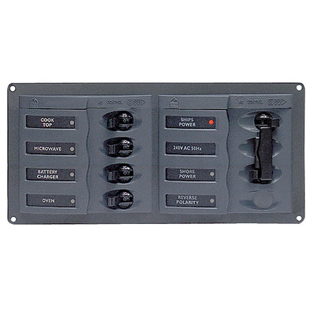 BEP AC Circuit Breaker Panel w/o Meters, 4 Way Panel 2 Mains - 110V - Get Tight Gear
