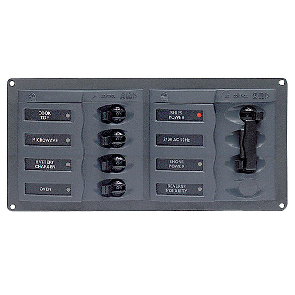 BEP AC Circuit Breaker Panel w/o Meters, 4 Way Panel 2 Mains - 110V - Get Tight Gear