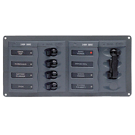 BEP AC Circuit Breaker Panel w/o Meters, 4 Way Panel 2 Mains - 240V - Get Tight Gear