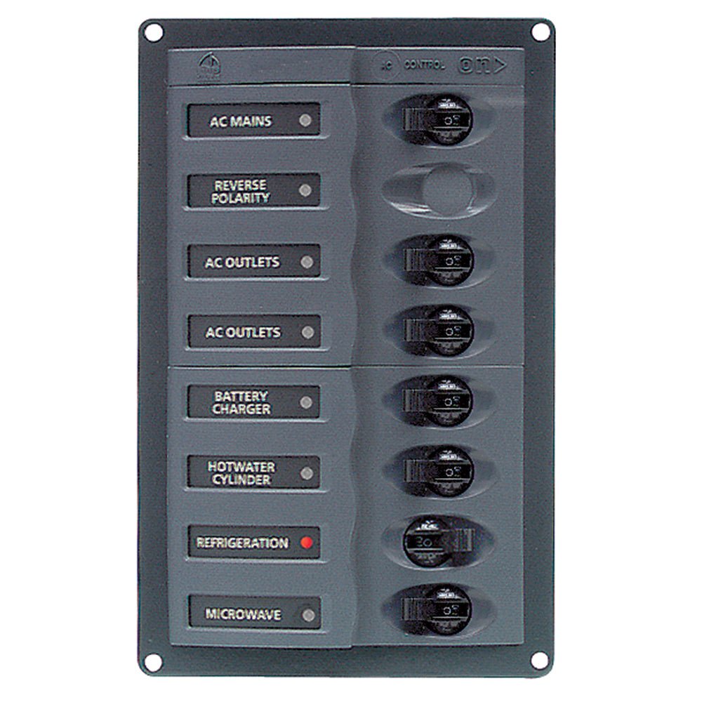 BEP AC Circuit Breaker Panel w/o Meters, 6 Way w/Double Pole Mains - Get Tight Gear