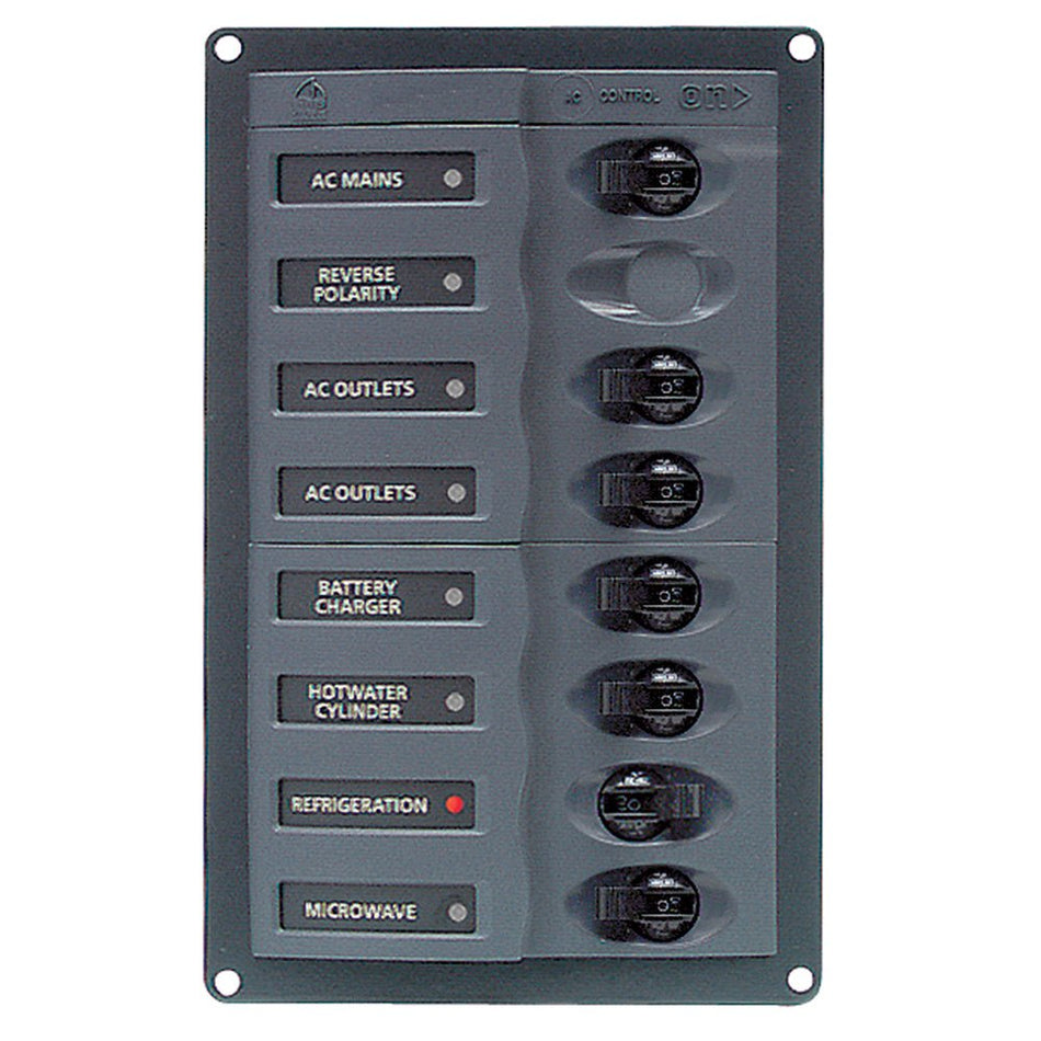 BEP AC Circuit Breaker Panel w/o Meters, 6 Way w/Double Pole Mains - Get Tight Gear