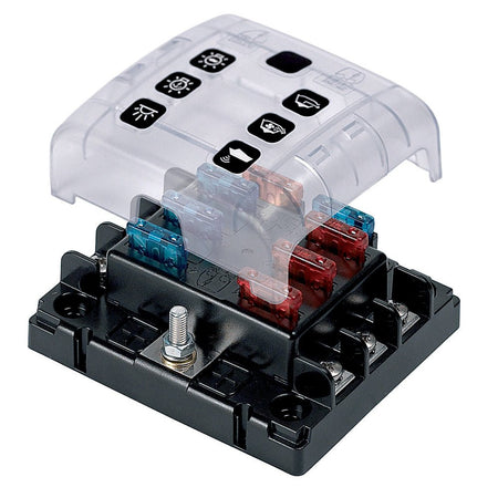 BEP ATC Six Way Fuse Holder & Screw Terminals w/Cover & Link - Get Tight Gear