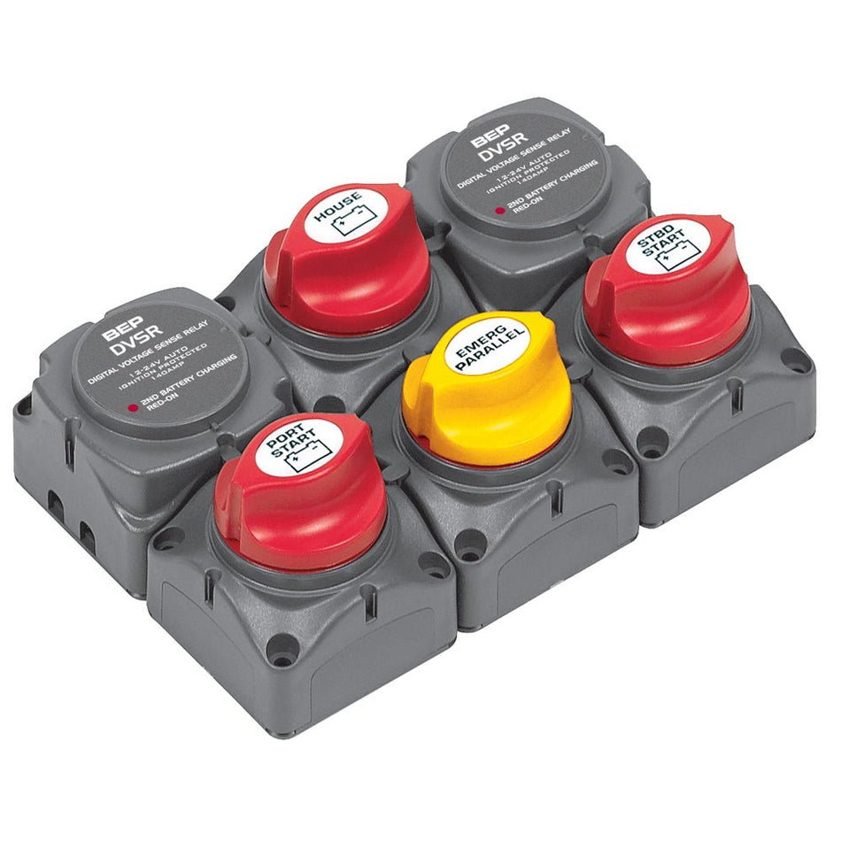 BEP Battery Distribution Cluster f/Twin Outboard Engines w/Three Battery Banks - Get Tight Gear