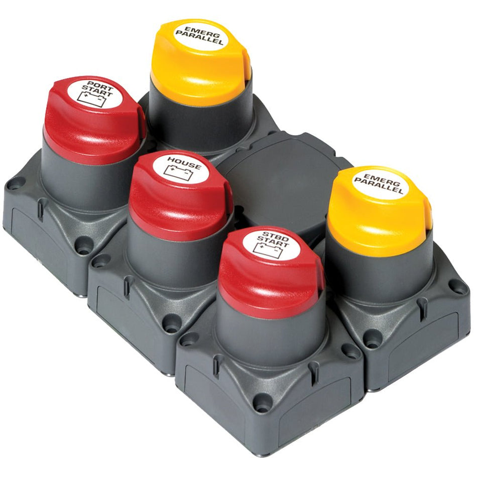 BEP Battery Distribution Cluster f/Twin Outboard Engines w/Three Battery Banks w/Motorized VSR - Get Tight Gear