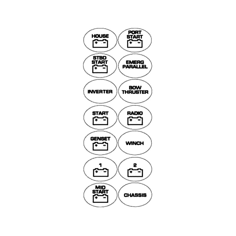 BEP Battery Switch Label Sheet - Get Tight Gear