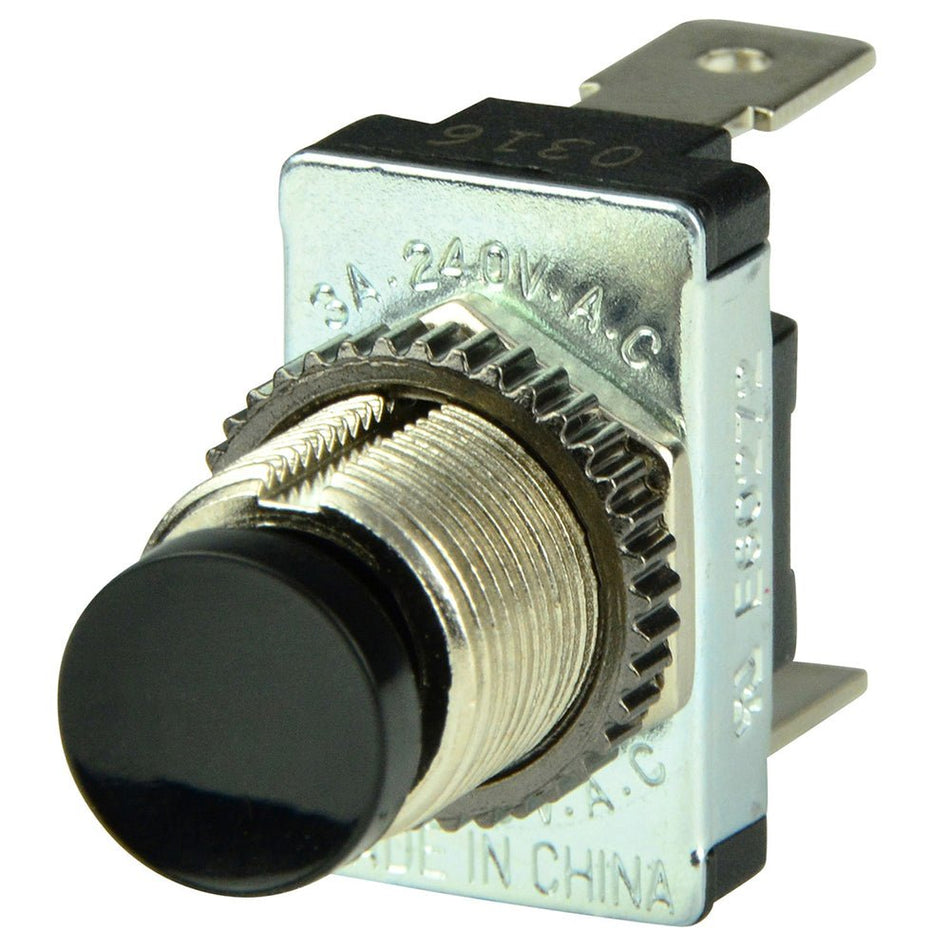 BEP Black SPST Momentary Contact Switch - OFF/(ON) - Get Tight Gear