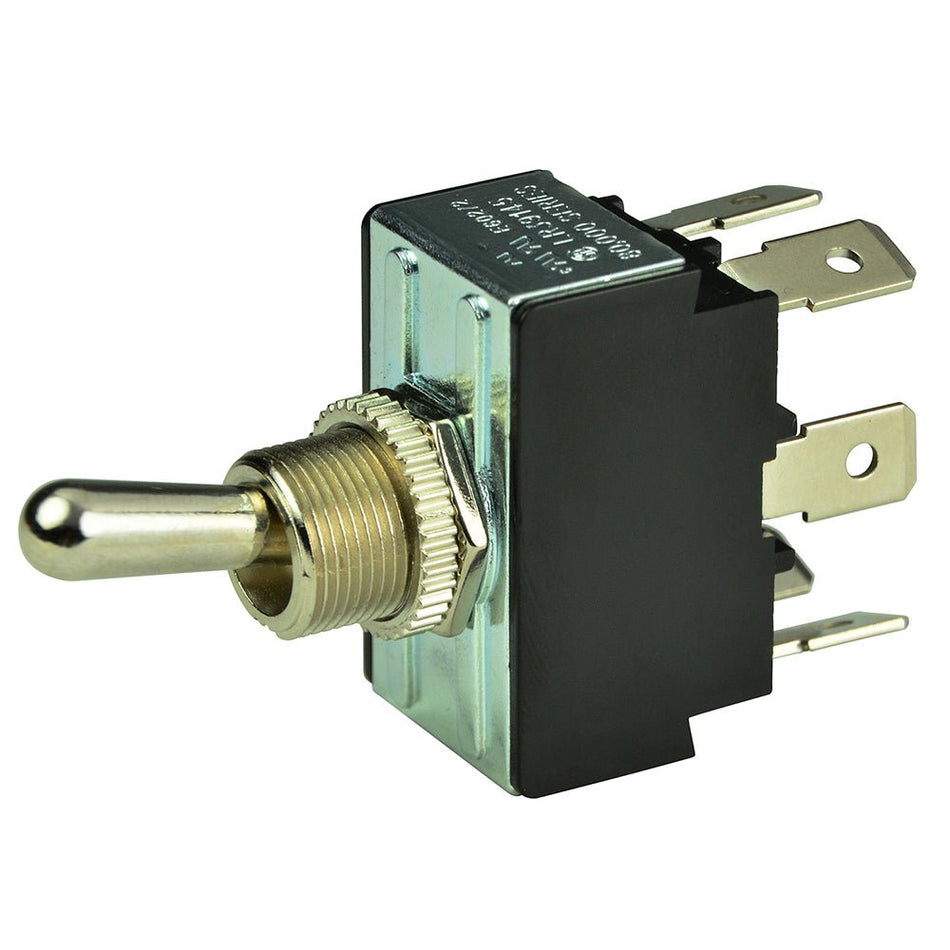 BEP DPDT Chrome Plated Toggle Switch - ON/OFF/(ON) - Get Tight Gear