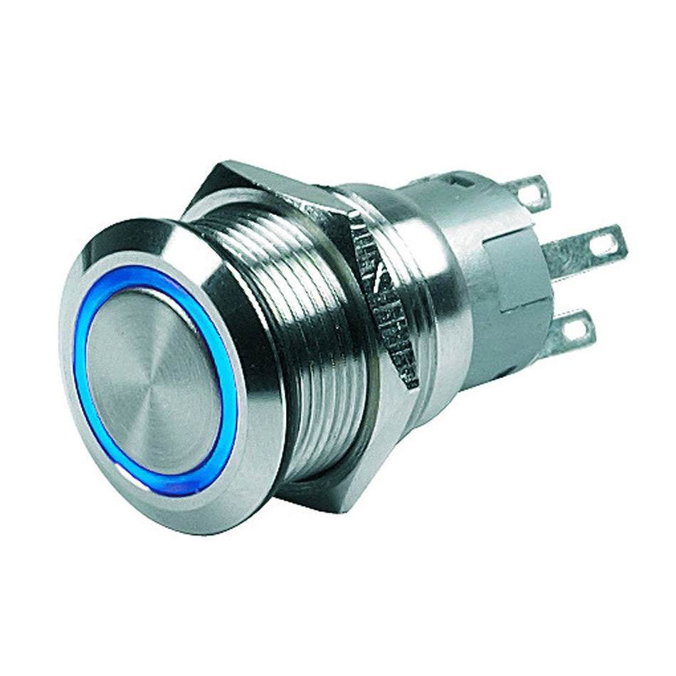 BEP Push Button Switch - 24V Latching On/Off - Blue LED - Get Tight Gear