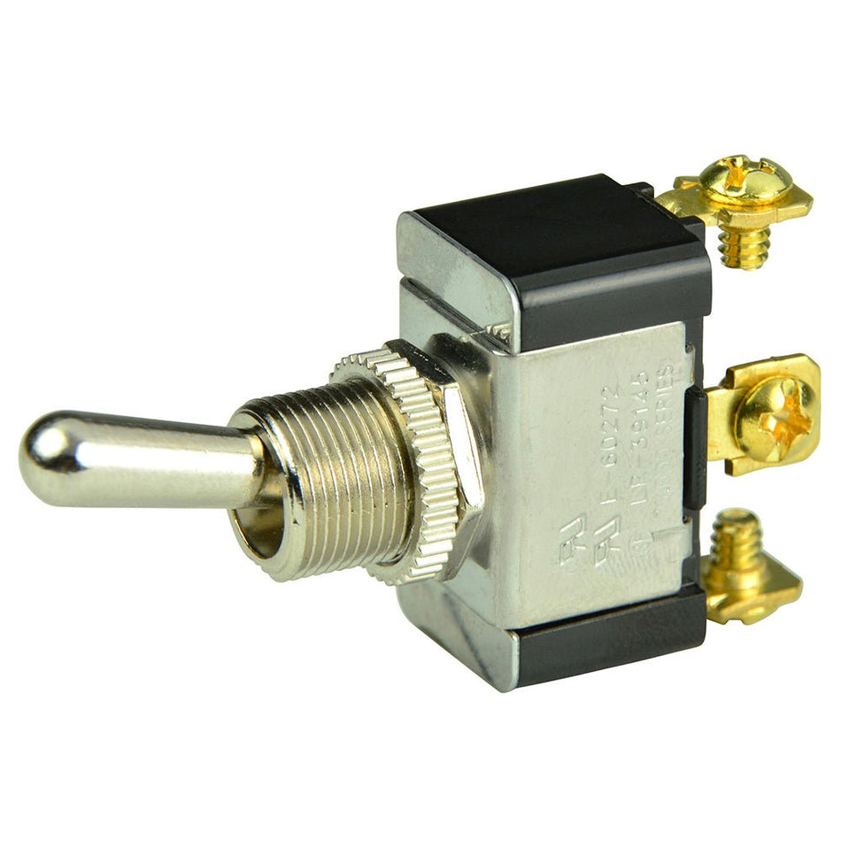 BEP SPDT Chrome Plated Toggle Switch - ON/OFF/(ON) - Get Tight Gear