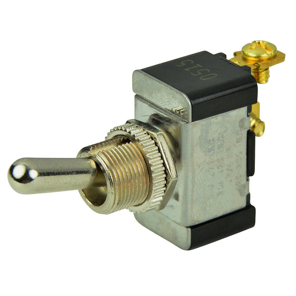 BEP SPST Chrome Plated Toggle Switch - OFF/(ON) - Get Tight Gear