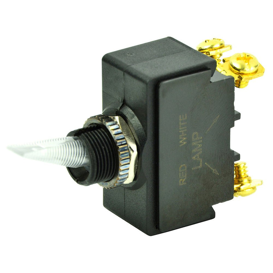 BEP SPST Lighted Toggle Switch - Red LED - 12V - 6 - 32 Terminal - ON/OFF - Get Tight Gear
