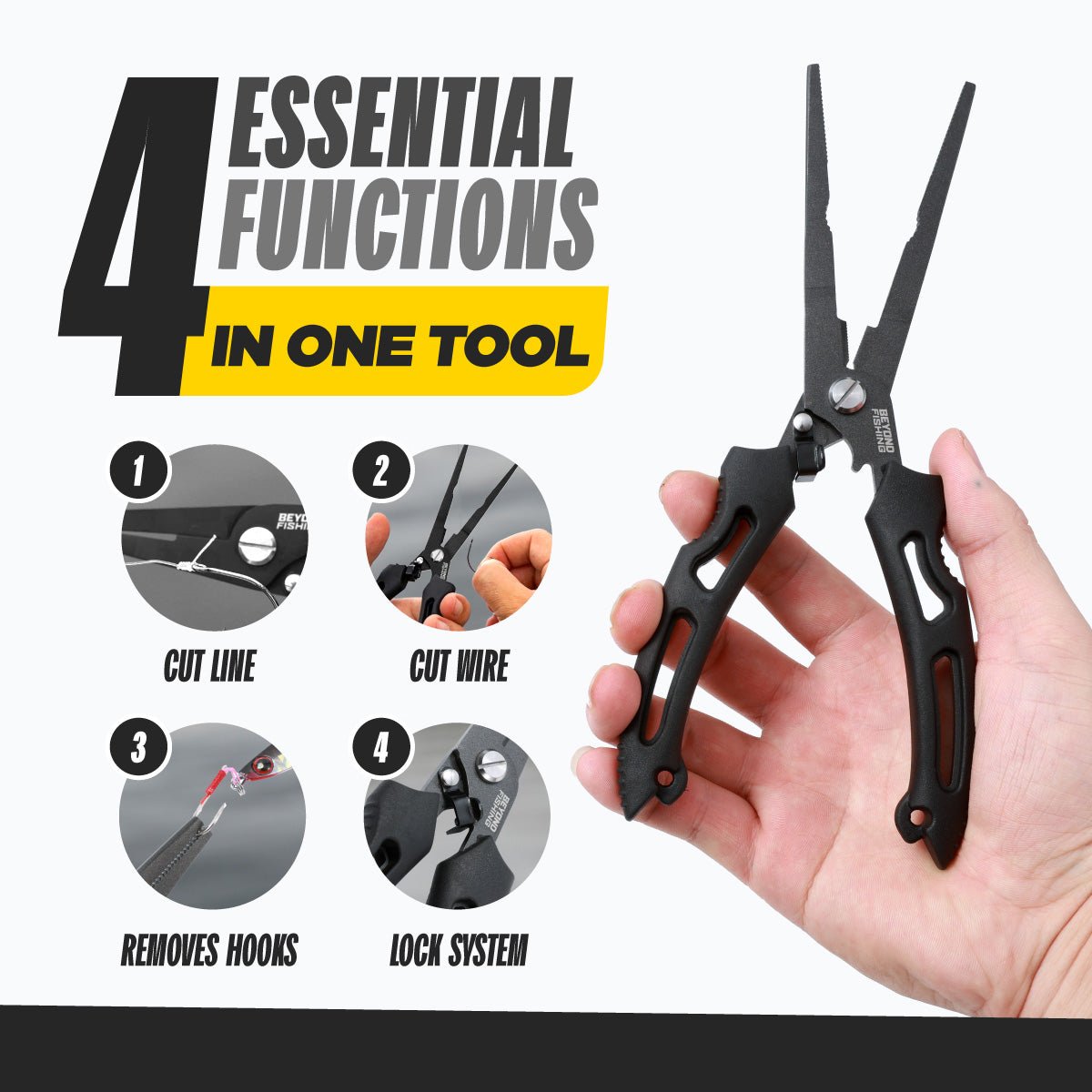 Beyond Fishing 8.5” Long Nose Fishing Pliers - Get Tight Gear