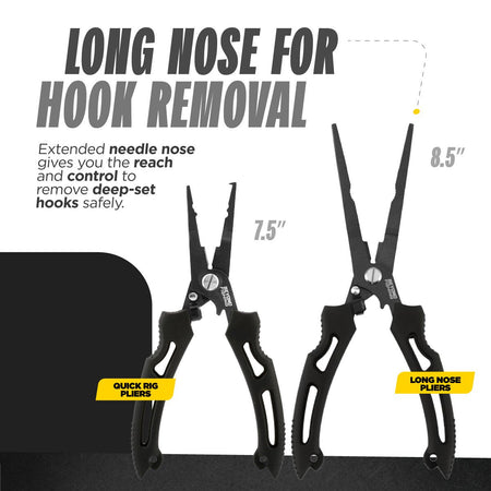 Beyond Fishing 8.5” Long Nose Fishing Pliers - Get Tight Gear