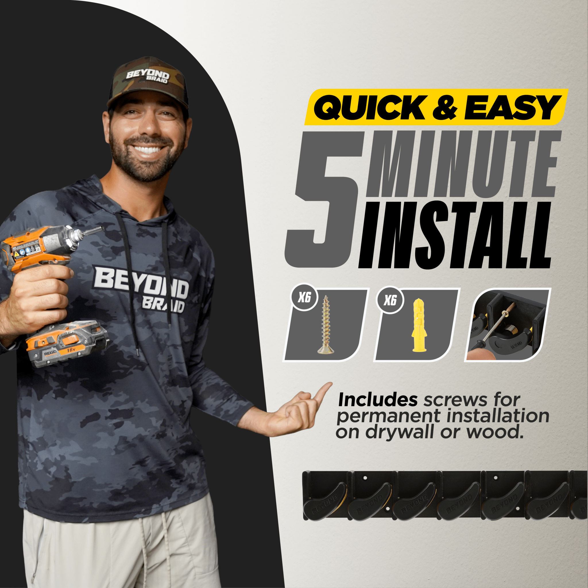 Beyond Fishing GripLock Vertical Fishing Rod Rack - Get Tight Gear