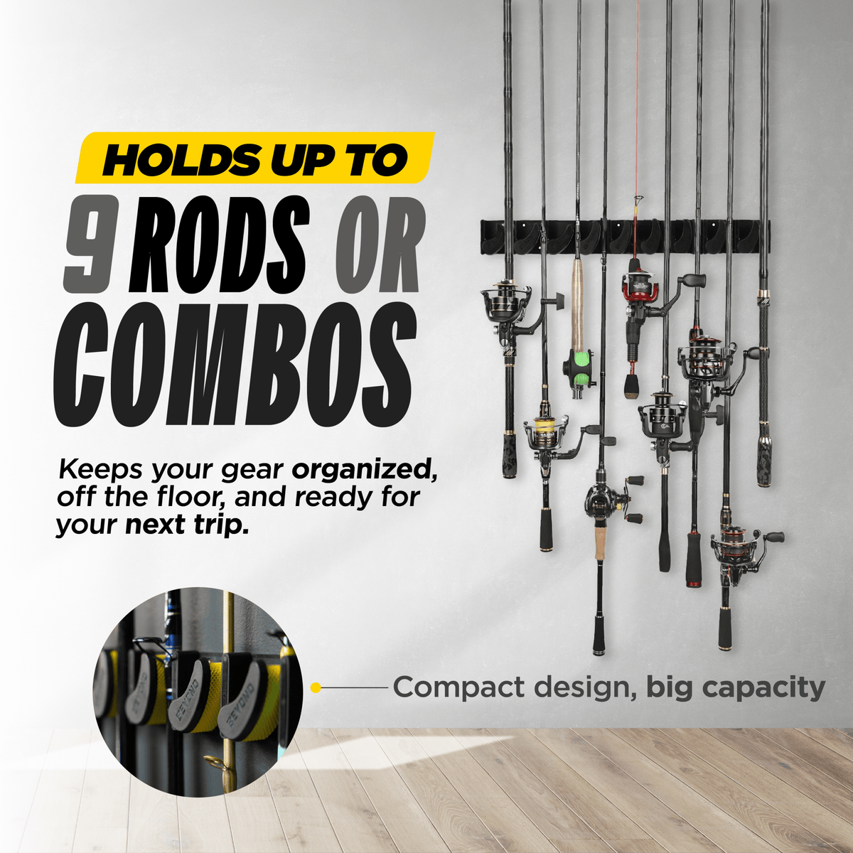 Beyond Fishing GripLock Vertical Fishing Rod Rack - Get Tight Gear