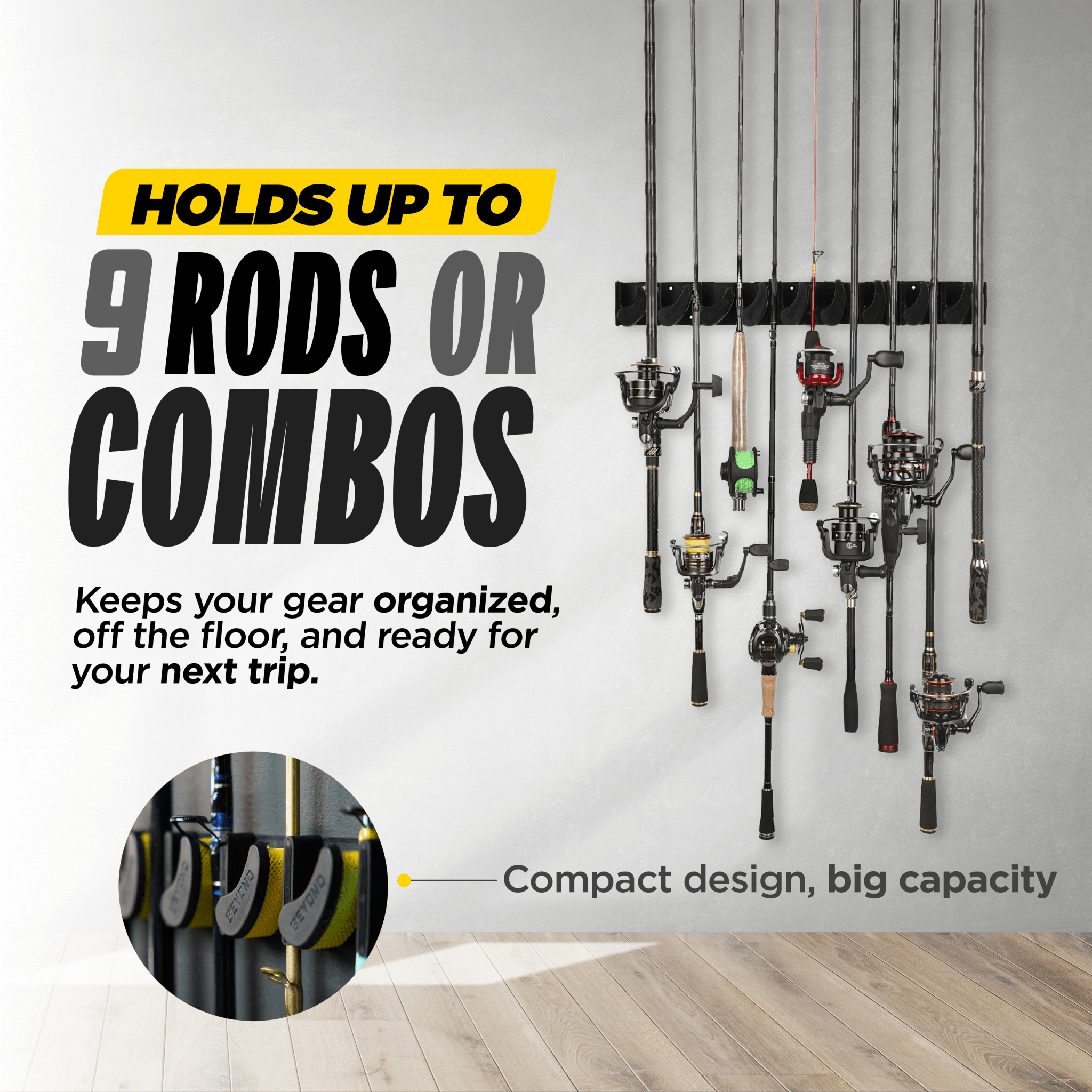 Beyond Fishing GripLock Vertical Fishing Rod Rack - Get Tight Gear