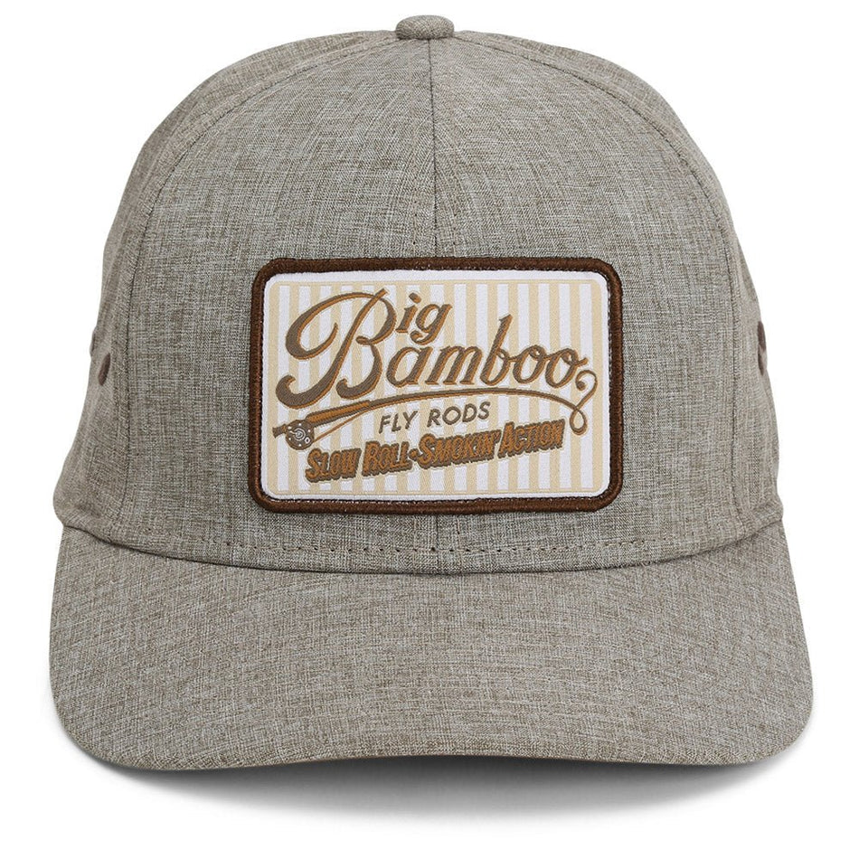 Big Bamboo Fly Rod Heathered 6 - Panel Fly Fishing Patch Cap - Get Tight Gear