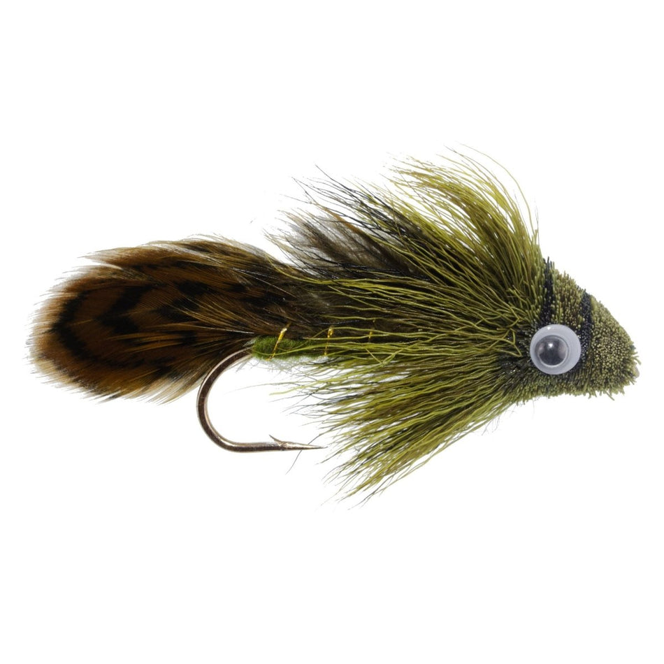 Big Eye Olive Sculpin Streamer Flies - 6 Bass and Trout Fly Fishing Flies - Hook Size 2 - Get Tight Gear