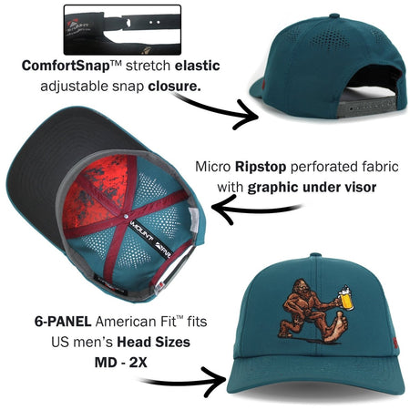 Bigfoot Beer Run Hat 6 - Panel Performance Cap - Get Tight Gear
