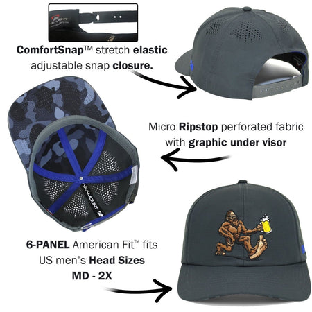 Bigfoot Beer Run Hat 6 - Panel Performance Cap - Get Tight Gear