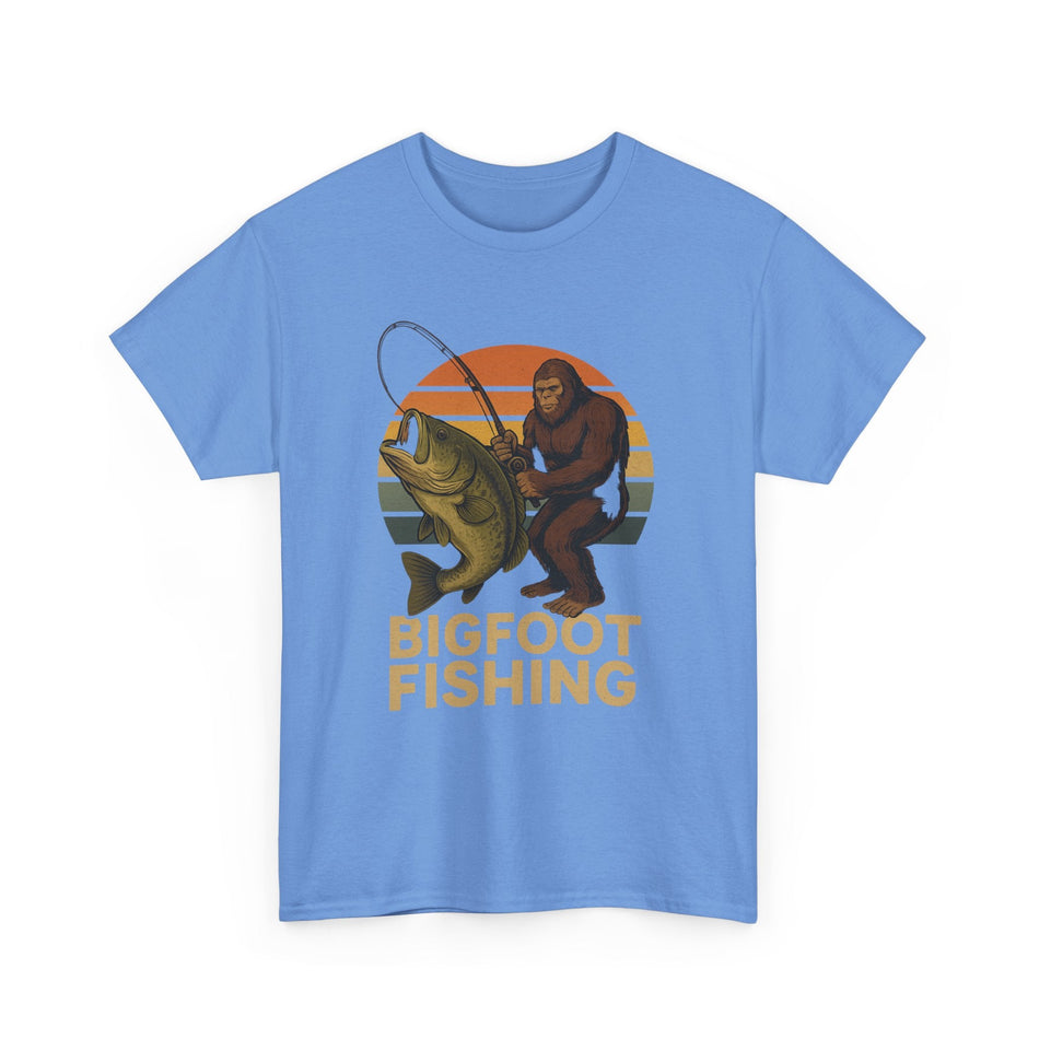 Bigfoot Fishing Unisex Heavy Cotton Tee - Fun Outdoor Adventure Shirt - Get Tight Gear