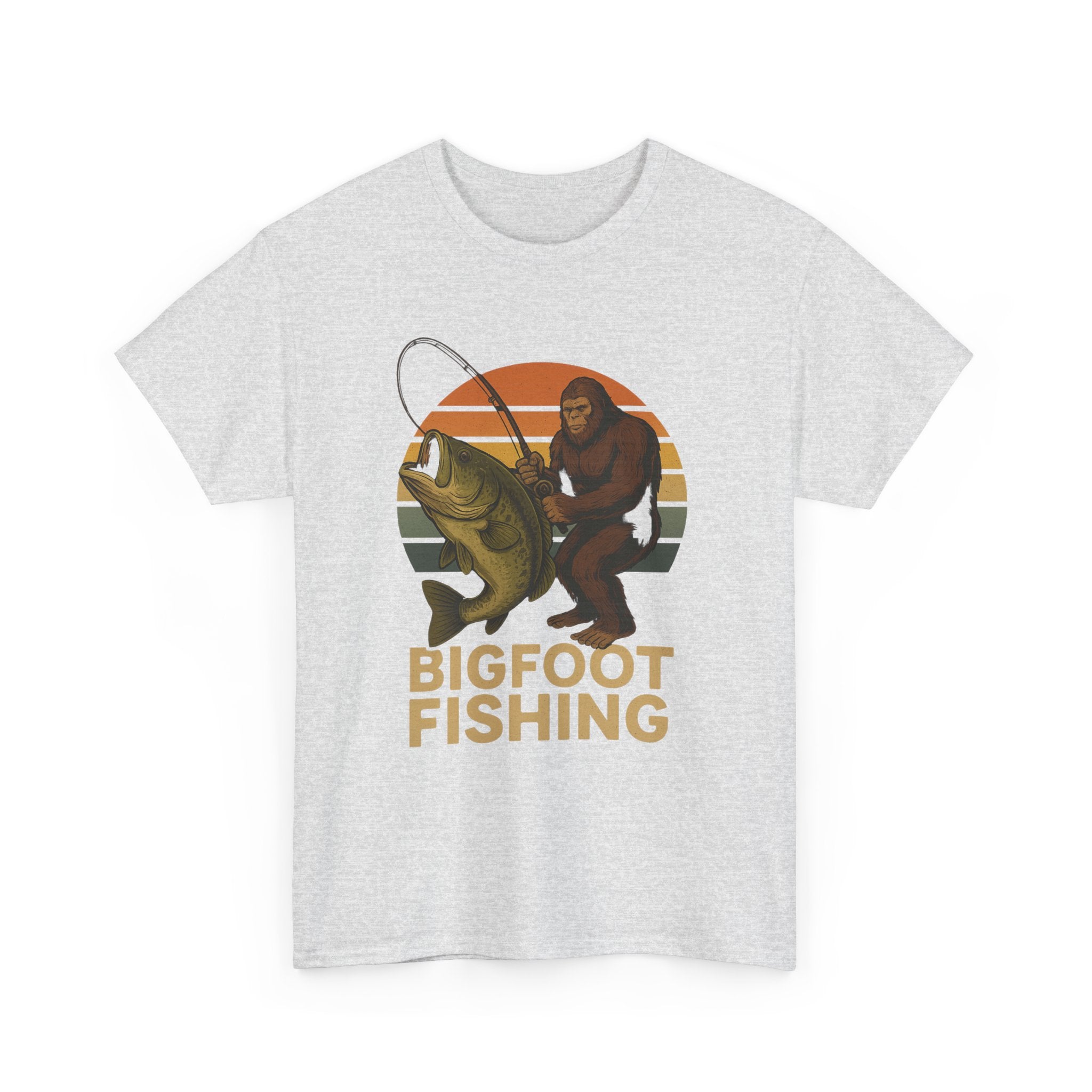 Bigfoot Fishing Unisex Heavy Cotton Tee - Fun Outdoor Adventure Shirt - Get Tight Gear