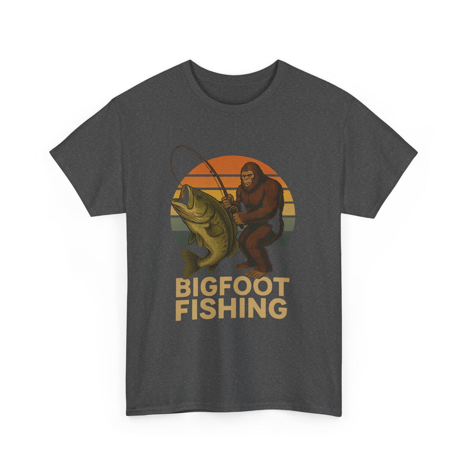 Bigfoot Fishing Unisex Heavy Cotton Tee - Fun Outdoor Adventure Shirt - Get Tight Gear