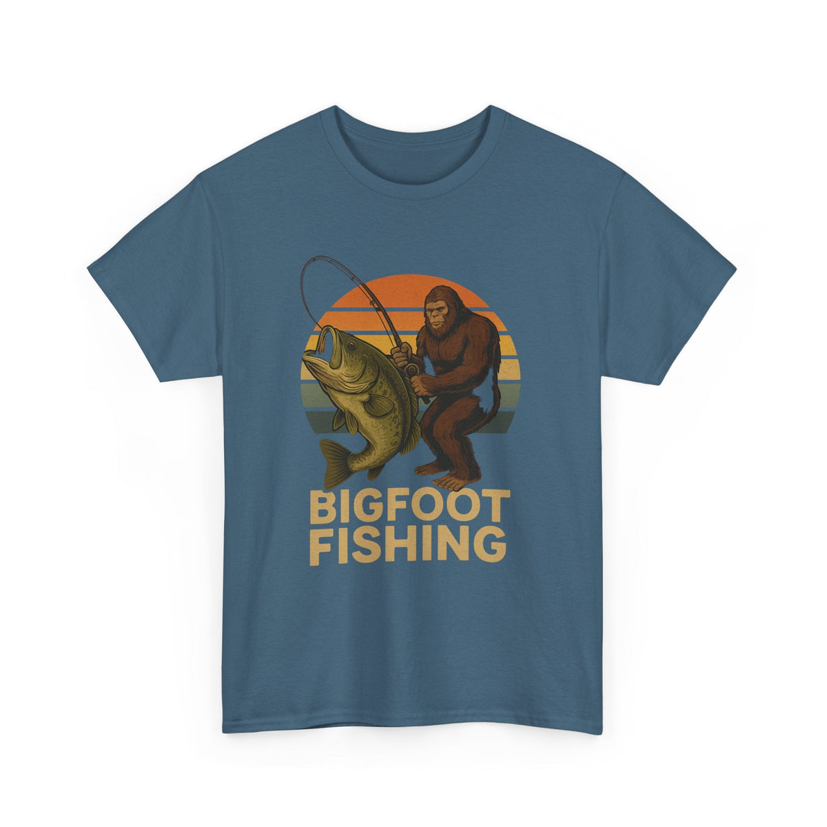 Bigfoot Fishing Unisex Heavy Cotton Tee - Fun Outdoor Adventure Shirt - Get Tight Gear