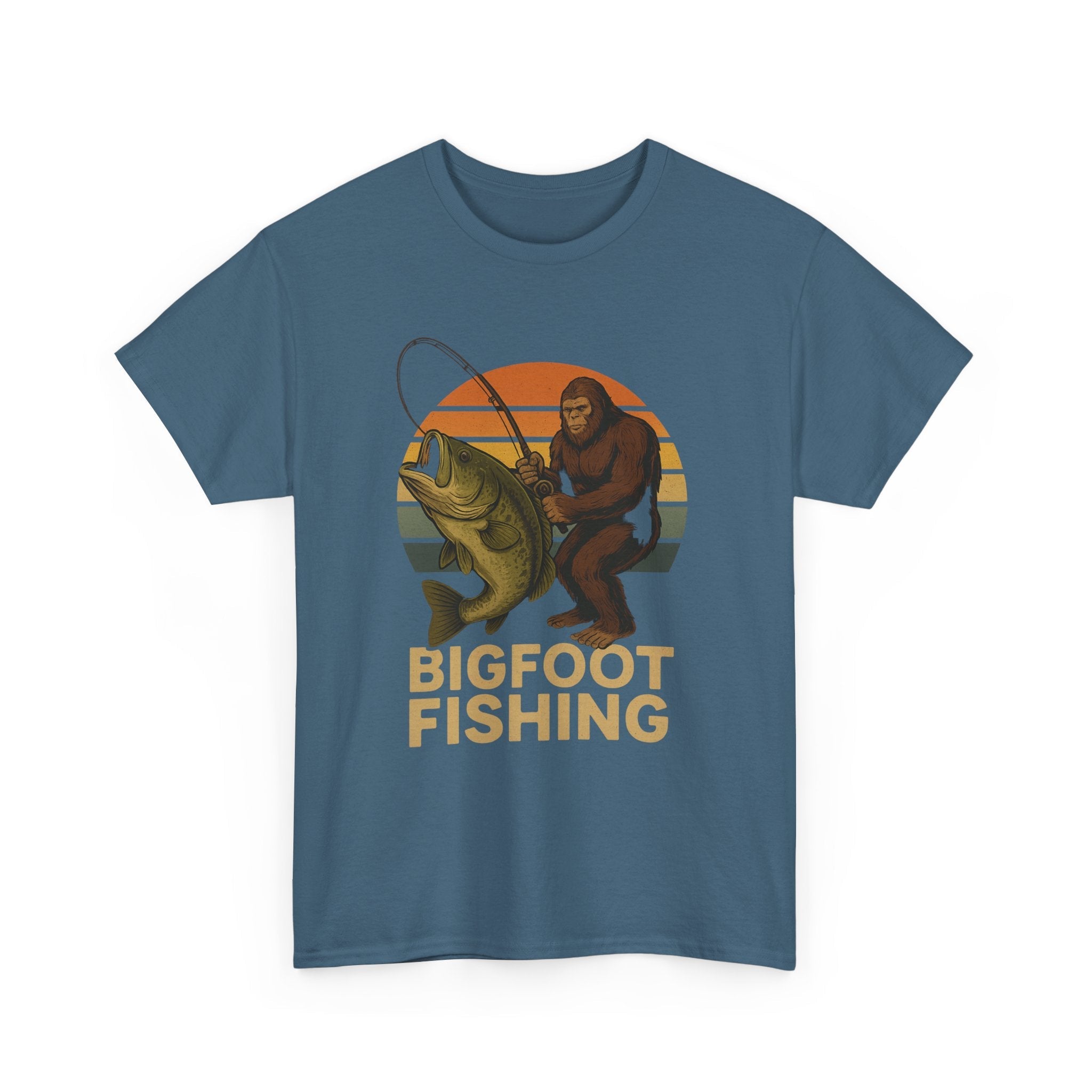 Bigfoot Fishing Unisex Heavy Cotton Tee - Fun Outdoor Adventure Shirt - Get Tight Gear
