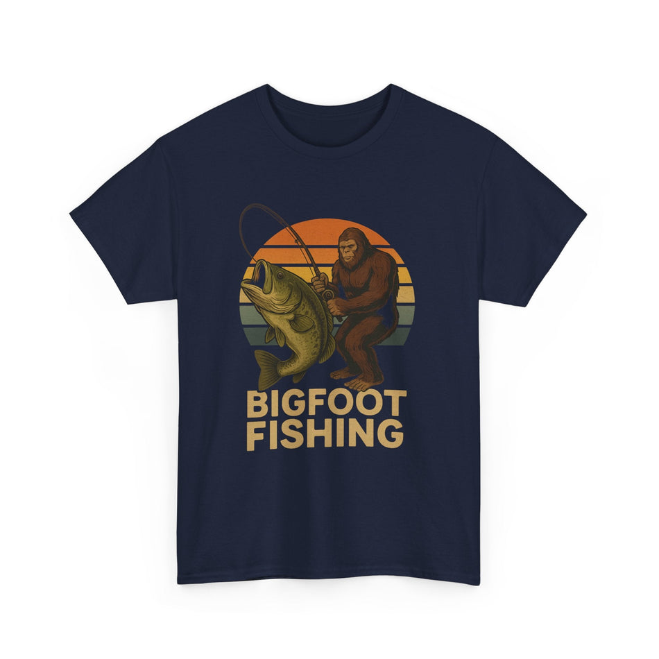 Bigfoot Fishing Unisex Heavy Cotton Tee - Fun Outdoor Adventure Shirt - Get Tight Gear