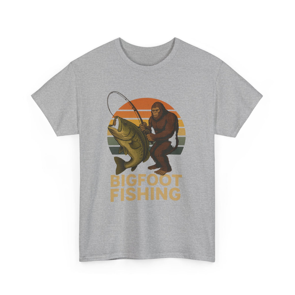 Bigfoot Fishing Unisex Heavy Cotton Tee - Fun Outdoor Adventure Shirt - Get Tight Gear