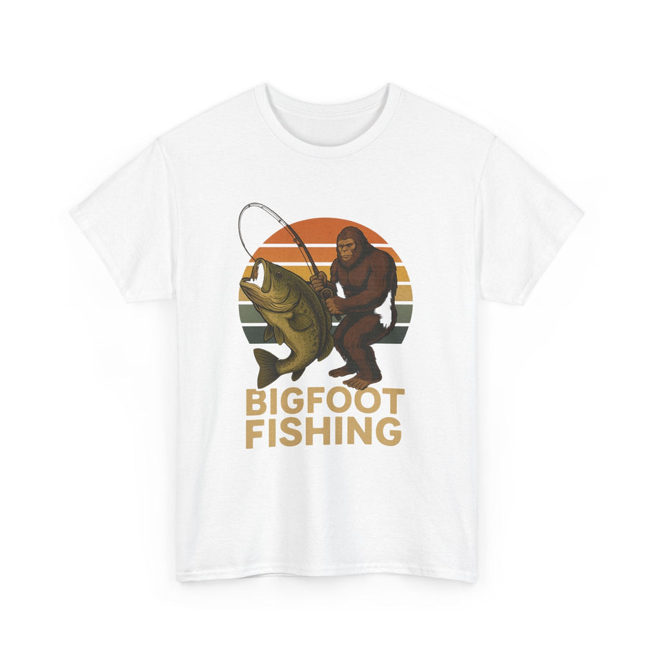 Bigfoot Fishing Unisex Heavy Cotton Tee - Fun Outdoor Adventure Shirt - Get Tight Gear