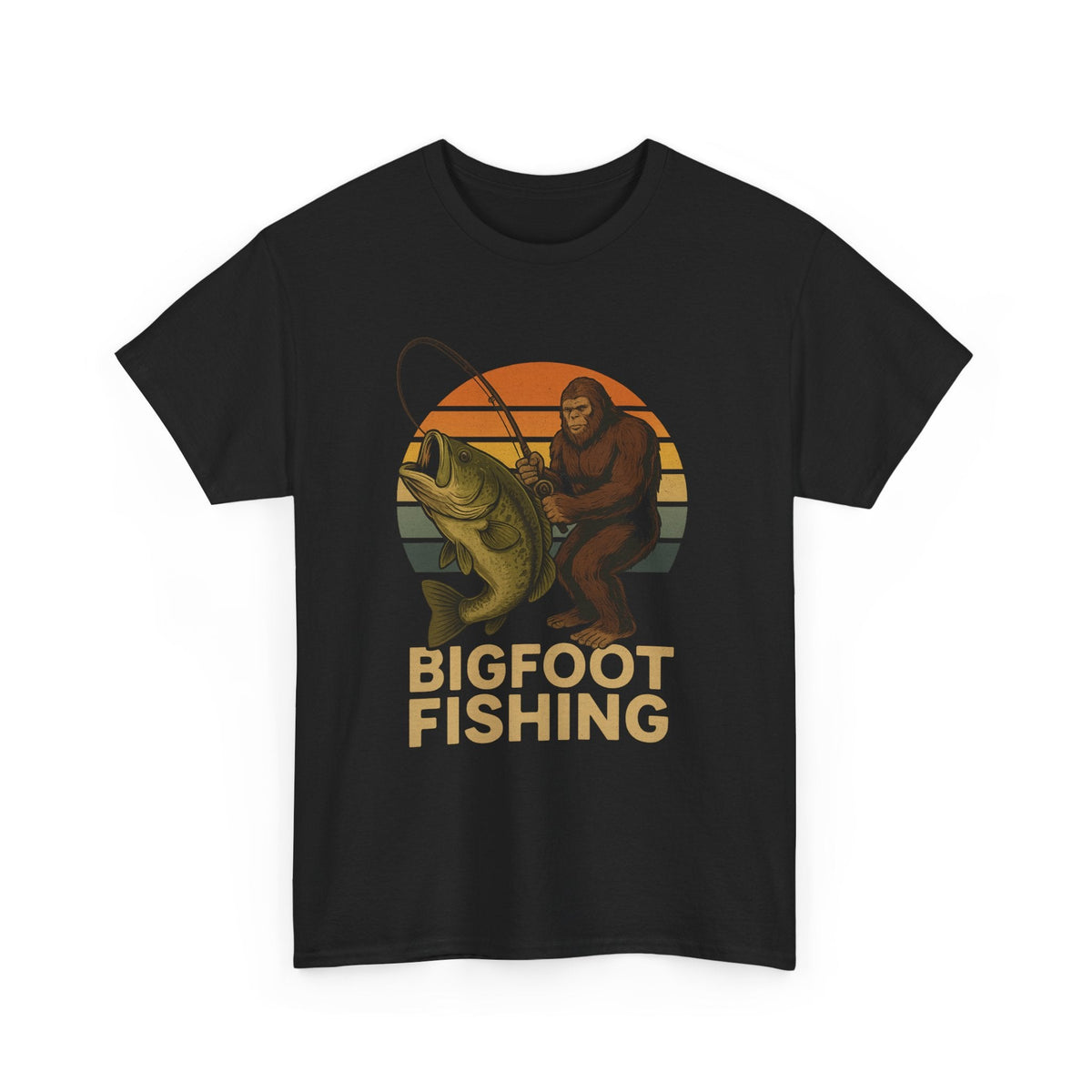 Bigfoot Fishing Unisex Heavy Cotton Tee - Fun Outdoor Adventure Shirt - Get Tight Gear