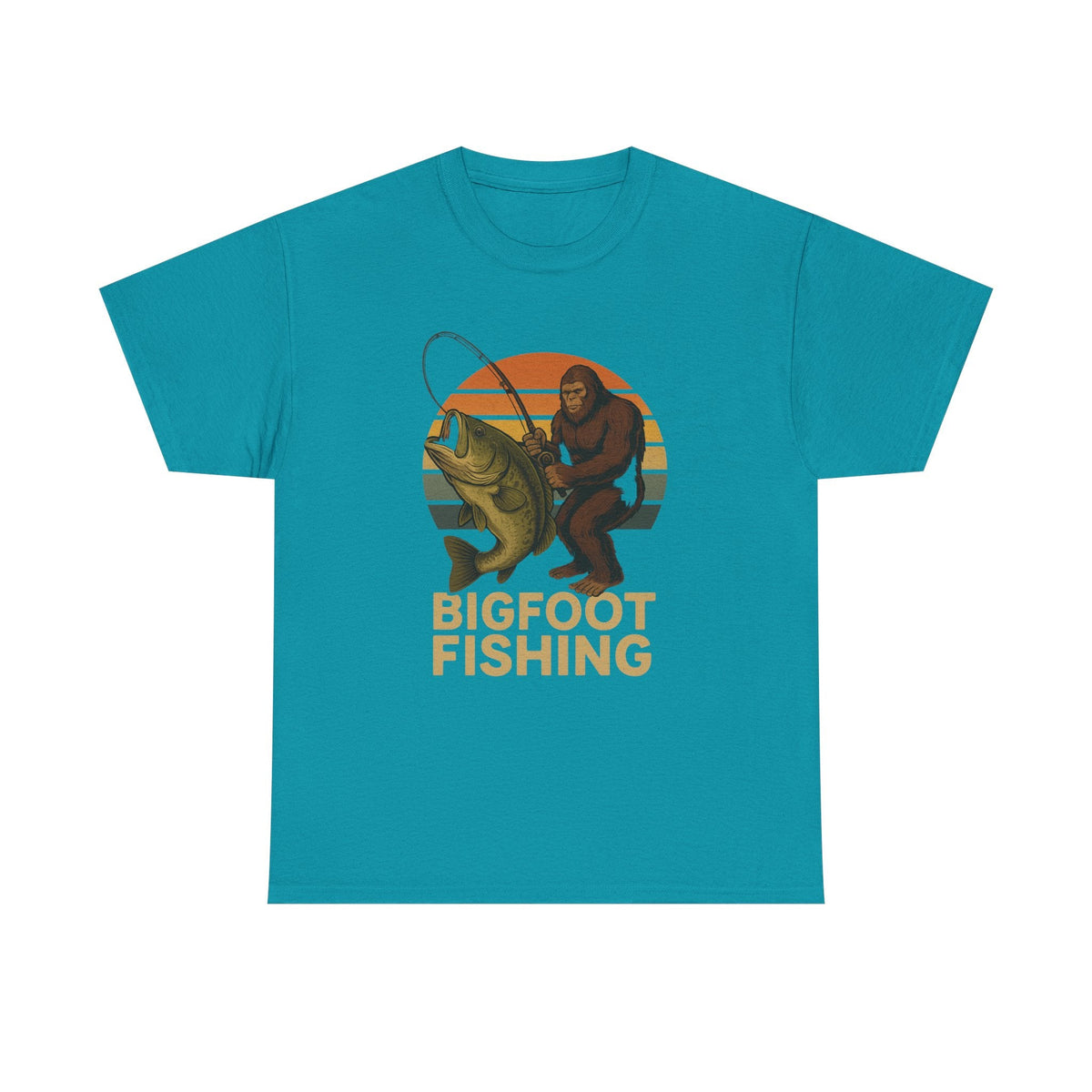 Bigfoot Fishing Unisex Heavy Cotton Tee - Fun Outdoor Adventure Shirt - Get Tight Gear