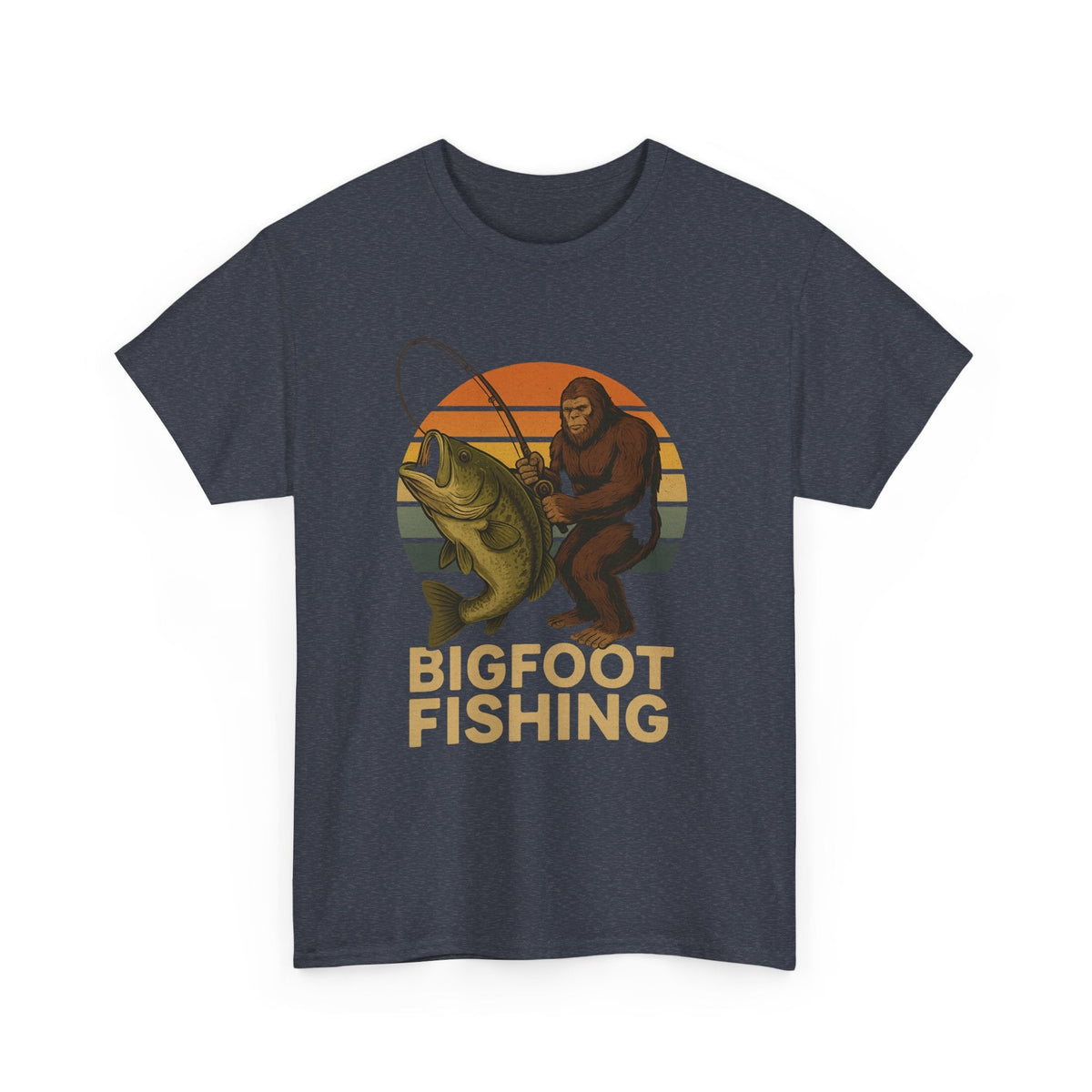 Bigfoot Fishing Unisex Heavy Cotton Tee - Fun Outdoor Adventure Shirt - Get Tight Gear