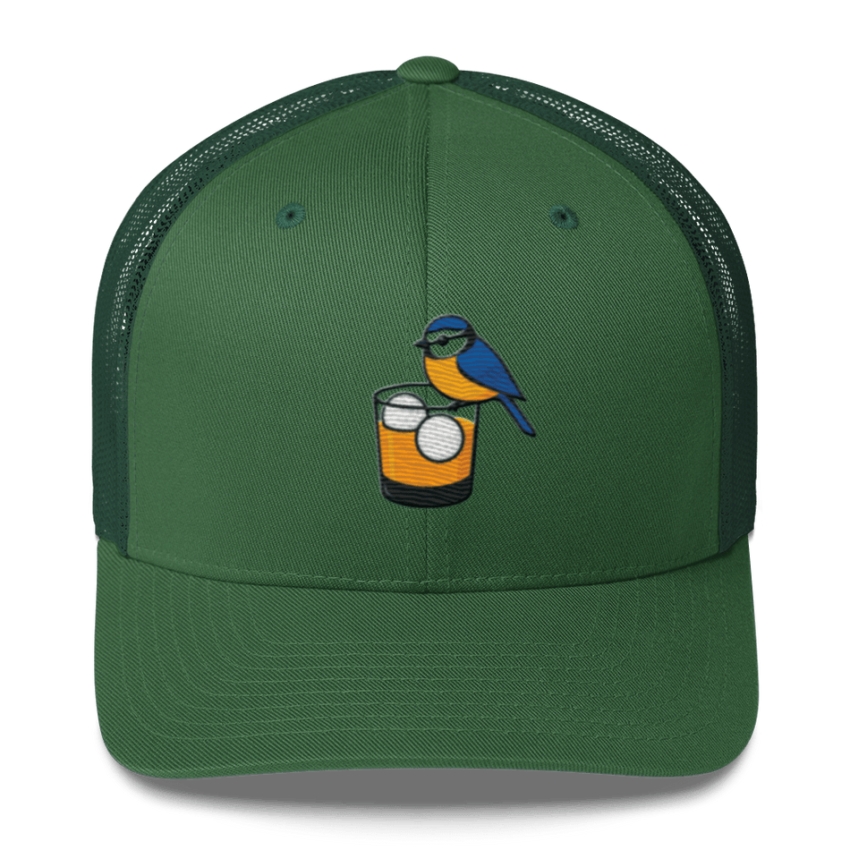 Birdie Juice Golf Hat – Trucker Cap for Golfers (Silver/Charcoal/Green) - Get Tight Gear