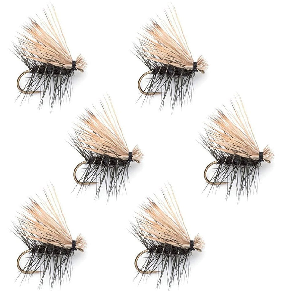 Black Elk Hair Caddis Classic Trout Dry Fly - Set of 6 Flies Size 16 - Get Tight Gear