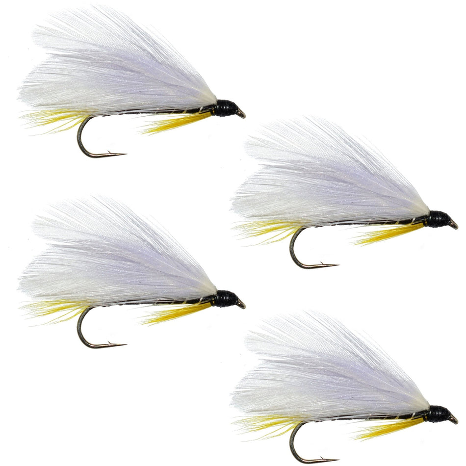 Black Ghost Classic Streamer Flies - Set of 4 - Hook Size 4 - Get Tight Gear