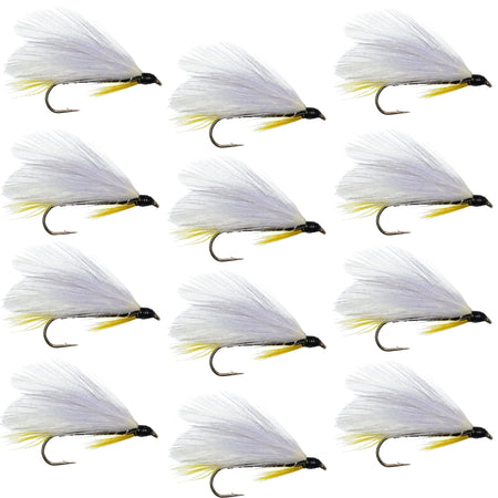 Black Ghost Classic Trout and Bass Streamer Fly - Set of 12 - Hook Size 4 - Get Tight Gear