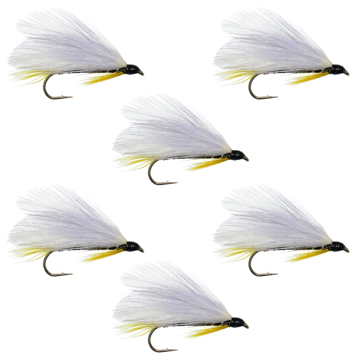 Black Ghost Classic Trout and Bass Streamer Fly - Set of 6 Hook Size 4 - Get Tight Gear