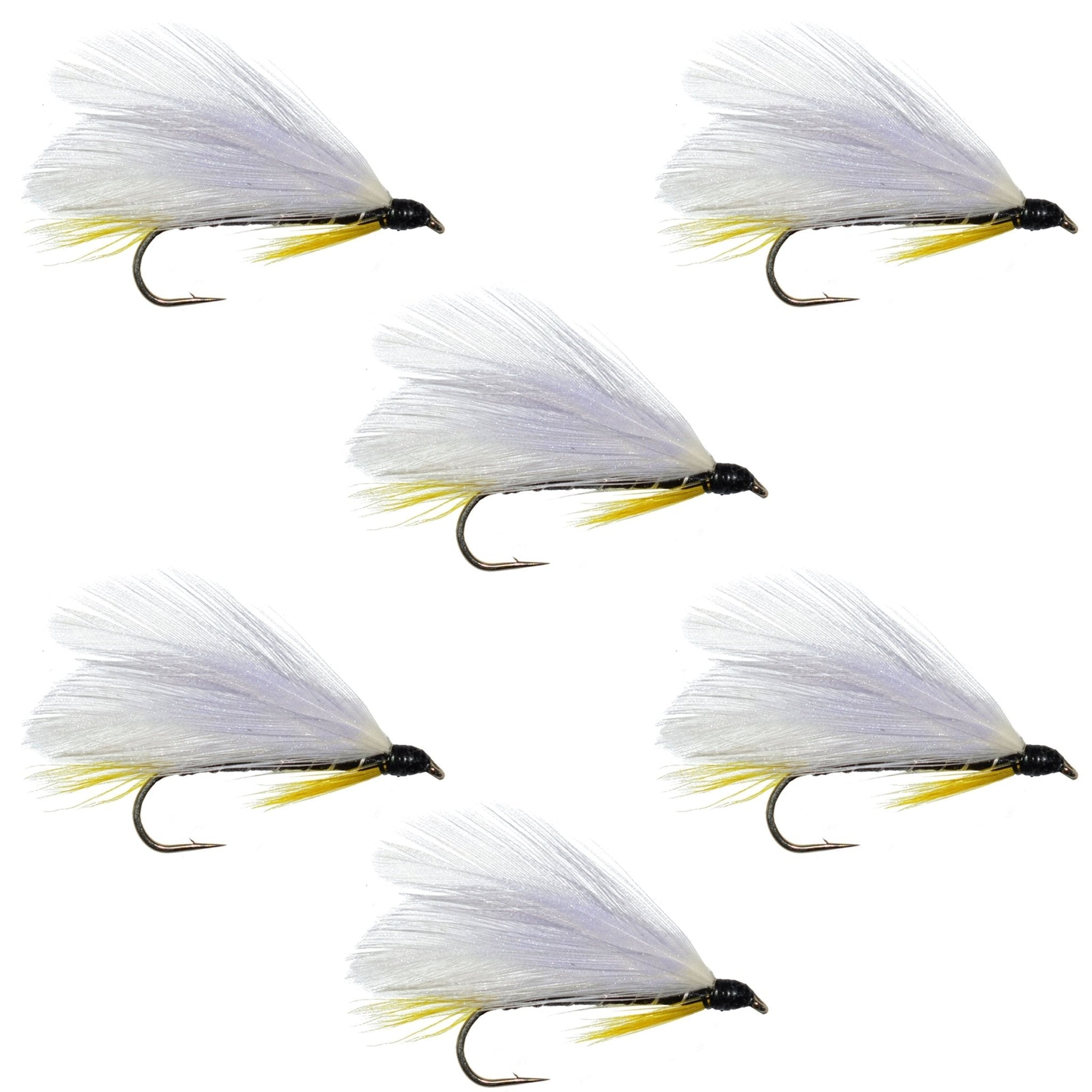 Black Ghost Classic Trout and Bass Streamer Fly - Set of 6 Hook Size 4 - Get Tight Gear