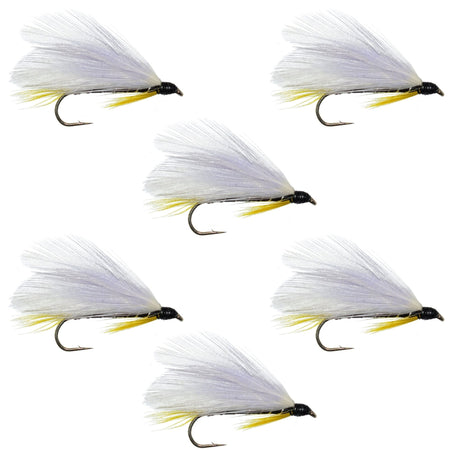 Black Ghost Classic Trout and Bass Streamer Fly - Set of 6 Hook Size 4 - Get Tight Gear
