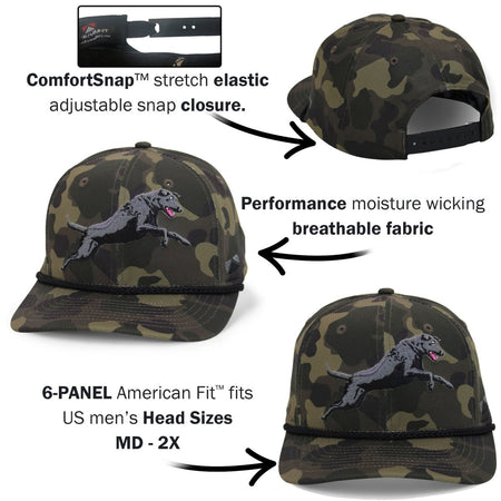 Black Lab Performance Rope Cap on Dark Old School Camo - Get Tight Gear