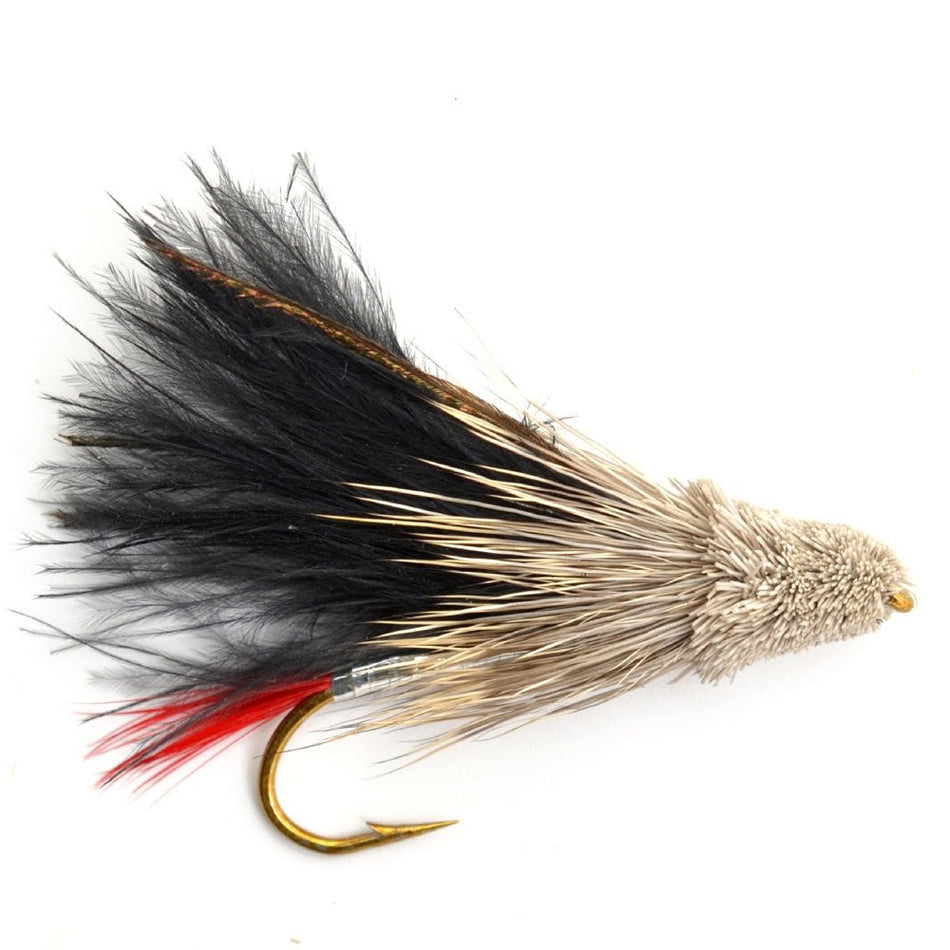 Black Marabou Muddler Minnow Streamer Flies - 4 Fly Fishing Flies - Hook Size 8 - Get Tight Gear