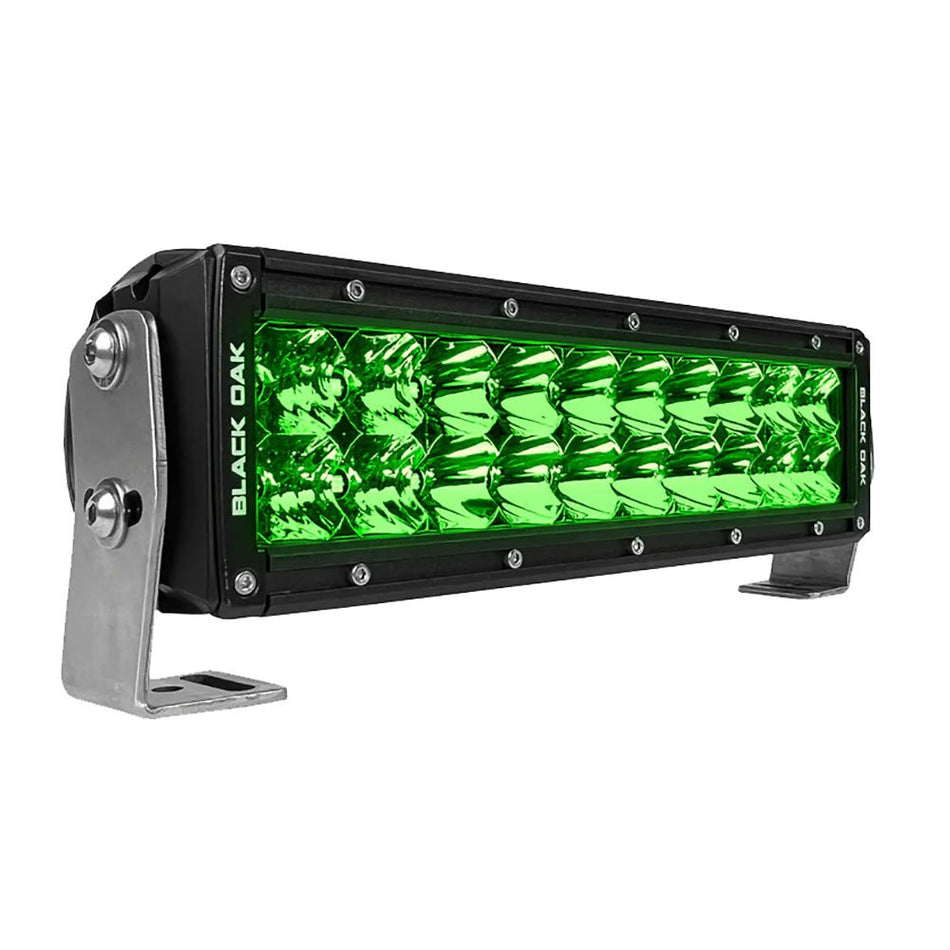 Black Oak 10" Green LED Hog Hunting Light Bar - Combo Optics - Black Housing - Pro Series 3.0 - Get Tight Gear
