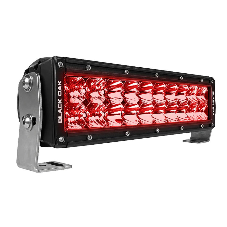 Black Oak 10" Red LED Predator Hunting Light Bar - Combo Optics - Black Housing - Pro Series 3.0 - Get Tight Gear