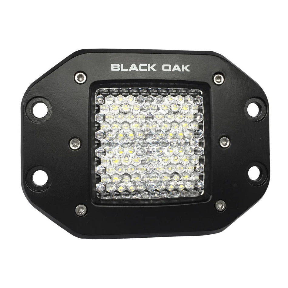 Black Oak 2" Flush Mount LED Pod Light - Diffused Optics - Black Housing - Pro Series 3.0 - Get Tight Gear