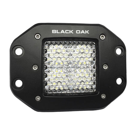 Black Oak 2" Flush Mount LED Pod Light - Flood Optics - Black Housing - Pro Series 3.0 - Get Tight Gear