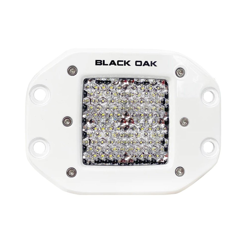 Black Oak 2" Marine Flush Mount LED Pod Light - Diffused Optics - White Housing - Pro Series 3.0 - Get Tight Gear