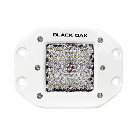 Black Oak 2" Marine Flush Mount LED Pod Light - Diffused Optics - White Housing - Pro Series 3.0 - Get Tight Gear